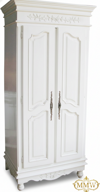 Painted White Helena  2-Door Wardrobe