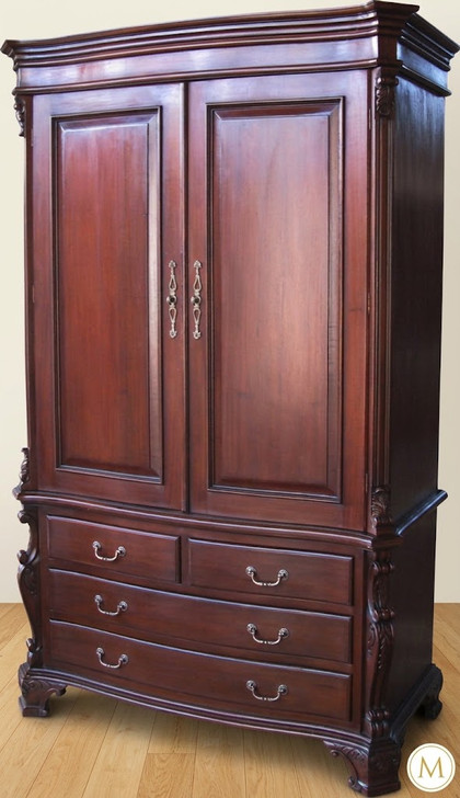 Dark Mahogany Manor Wardrobe w/ Chest
