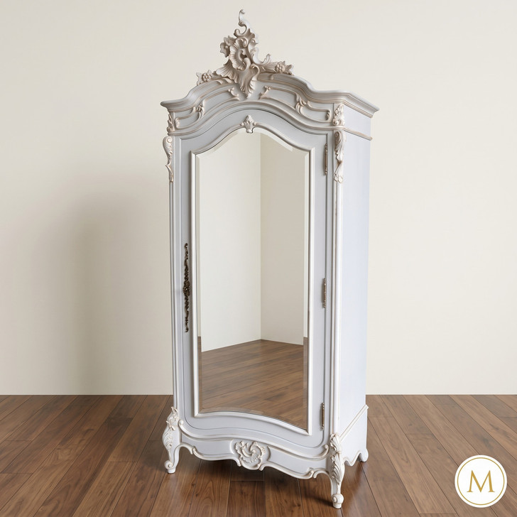 White Single Door Wardrobe Armoire