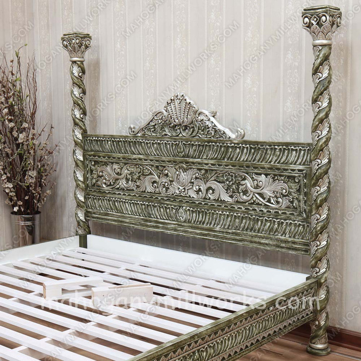Venetian Baroque Hand-Carved Bed