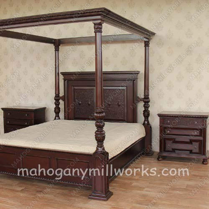Casablanca Four Post Canopy Bed w/ Nightstands (Replica)