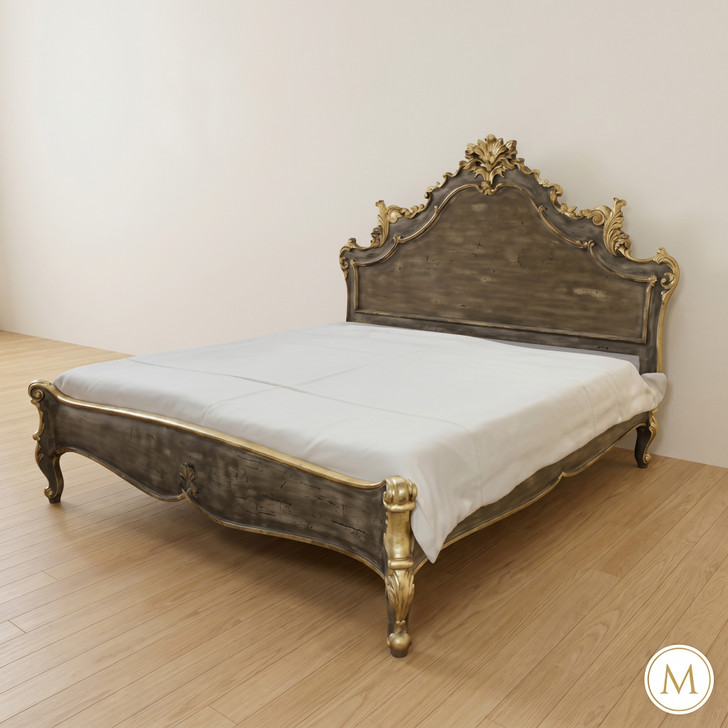 Painted Florentine & Gold Bed