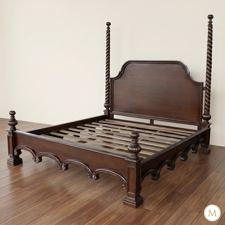 Mahogany Carved Vittorio Bed