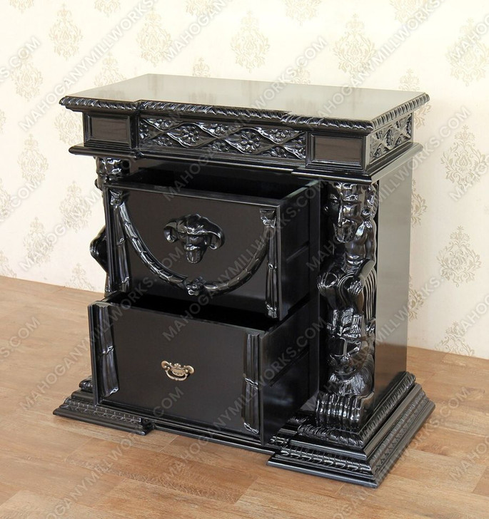 Black Gothic Nightstand Chests (2)