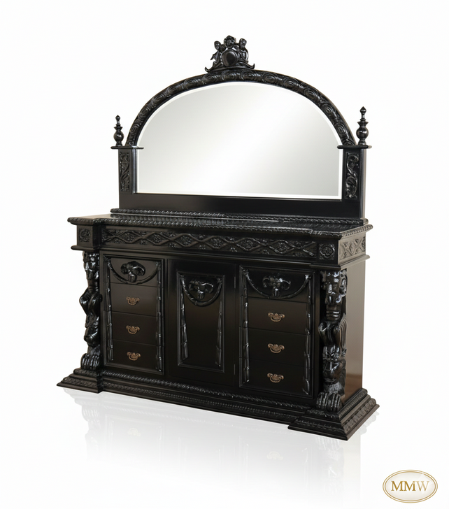 Black Gothic Dresser w/ Mirror