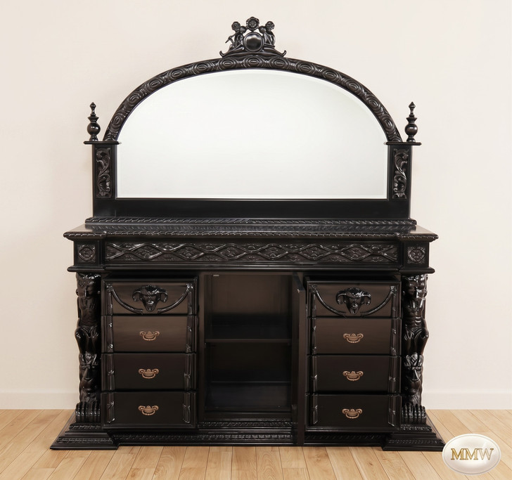 Black Gothic Dresser w/ Mirror