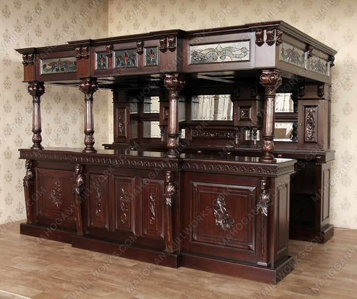 Versailles 11ft Gothic Stained Glass Canopy Pub Bar Set