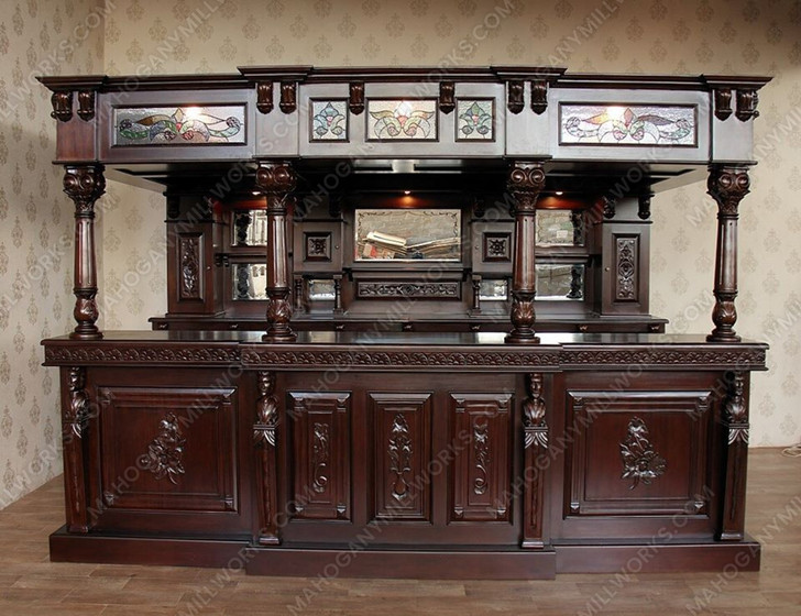 Versailles 11ft Gothic Stained Glass Canopy Pub Bar Set