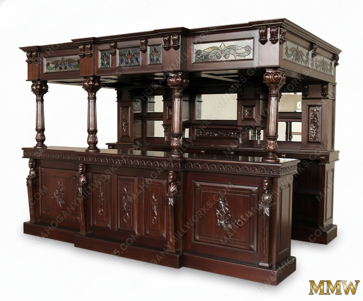 11ft Gothic Stained Glass Canopy Pub Bar