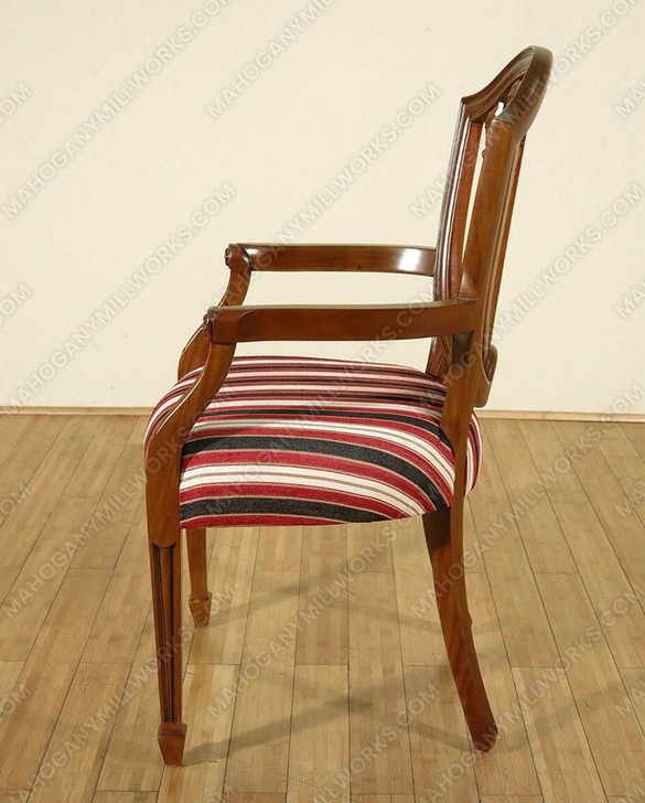Mahogany Hepplewhite Shield Back Arm Chairs Pair (2)