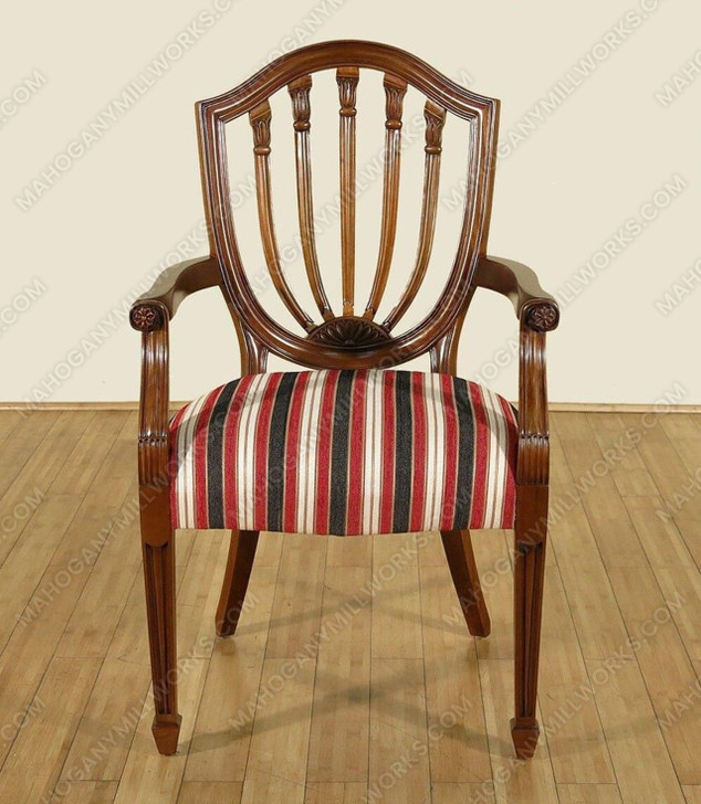 Pair of 2 Mahogany Hepplewhite Shield Back Arm Chairs