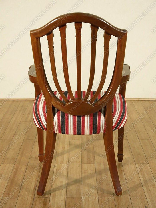 Mahogany Hepplewhite Shield Back Arm Chairs Pair (2)