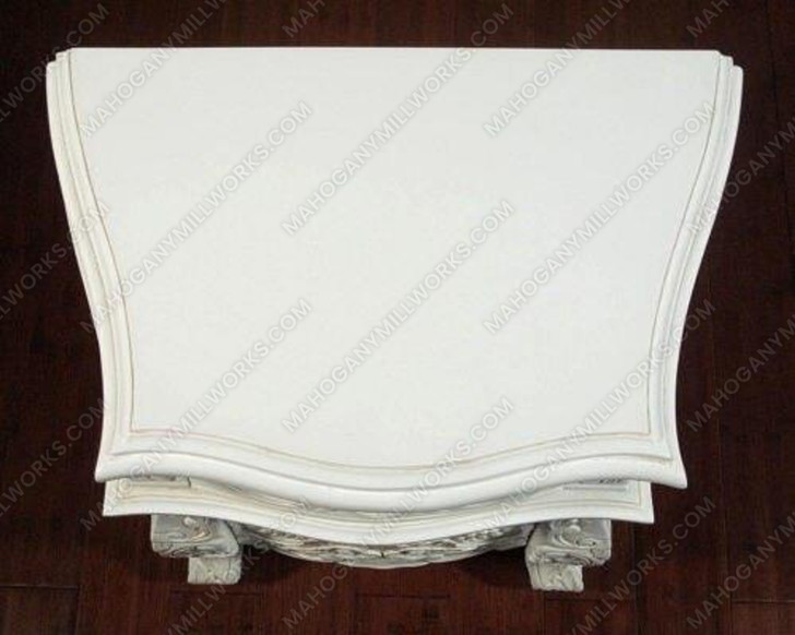 Antiqued White Rococo Nightstands / Bedside Tables Pair (2)