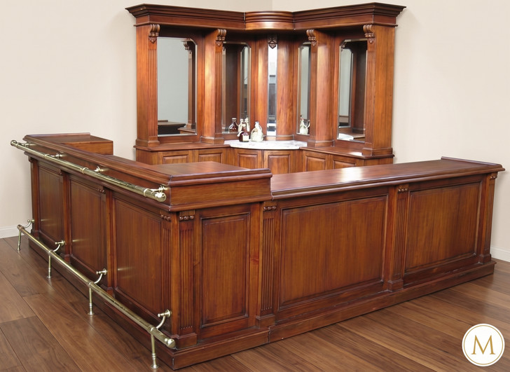 10ft Palermo Mahogany Corner Pub Bar Set