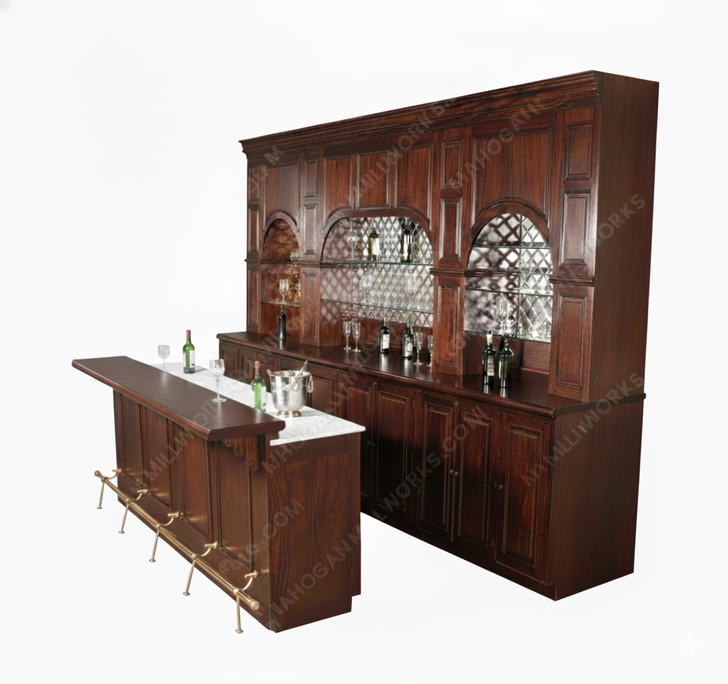 14ft Florence Pub Bar Set w/ Marble