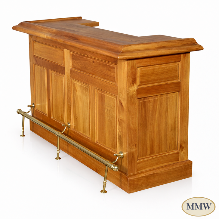 6ft Light Oak Finish Home Bar Front