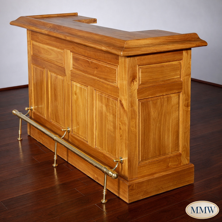 6ft Light Oak Finish Home Bar Front