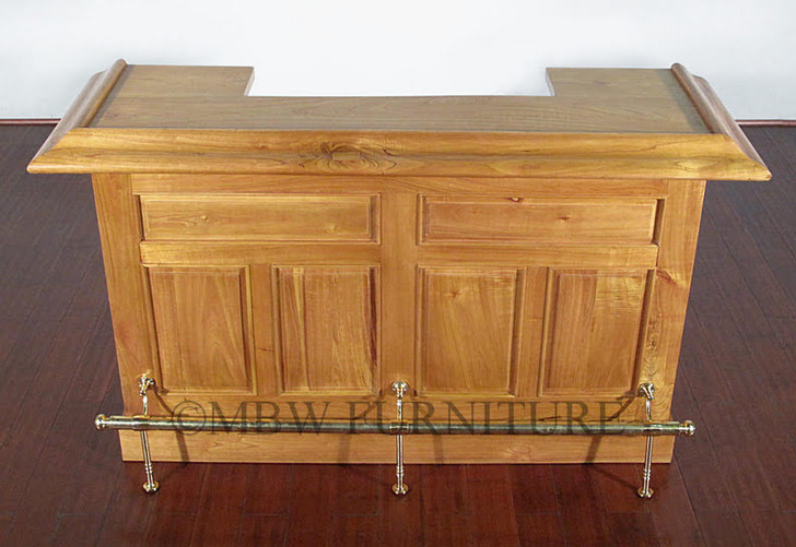 6ft Light Oak Finish Home Bar Front