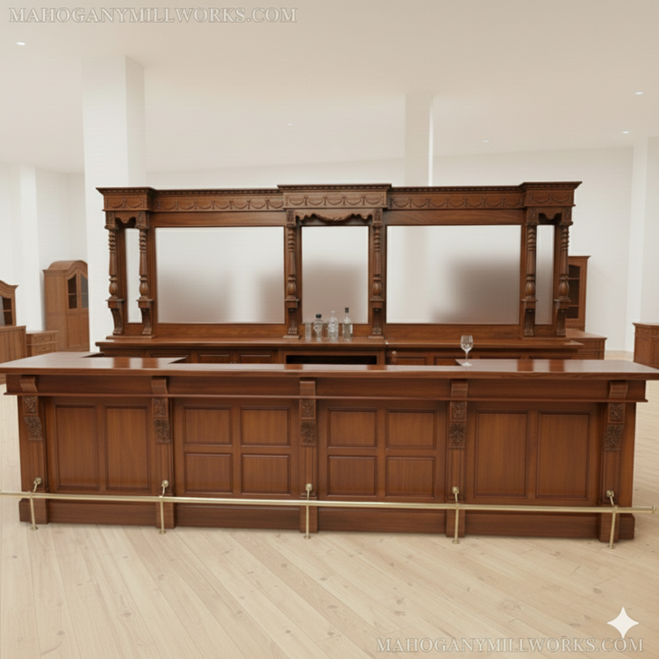 15ft Mahogany Yorkshire  Pub Bar Set