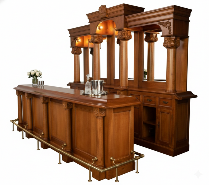 12ft Classic English Mahogany Bar