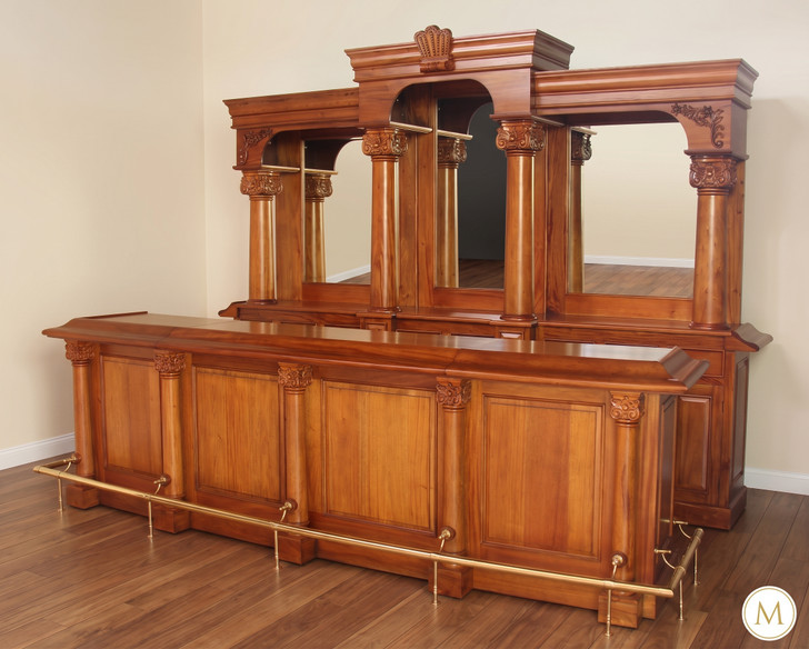 12ft Natural Mahogany Classic Mahogany Pub Bar
