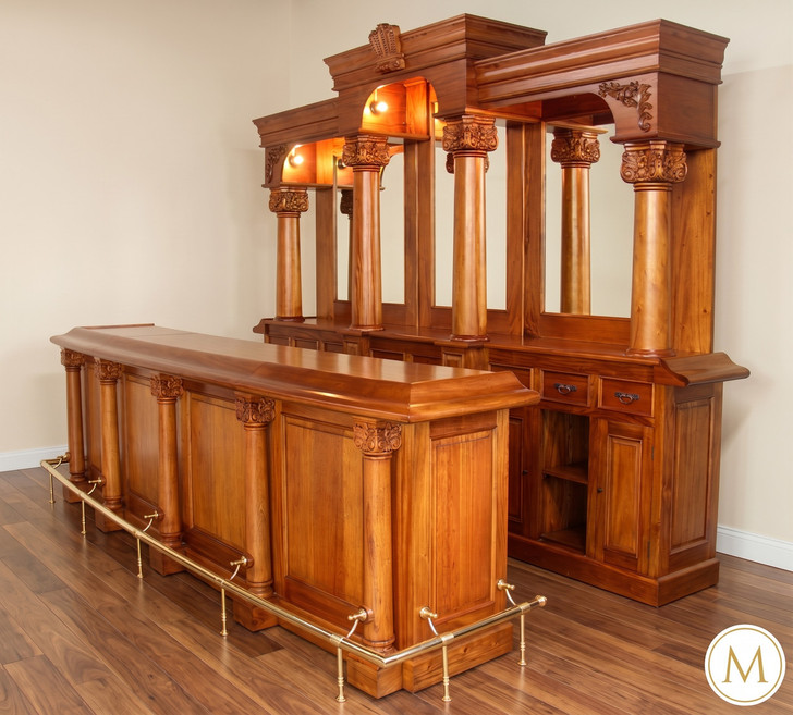12ft Natural Mahogany Classic Mahogany Pub Bar
