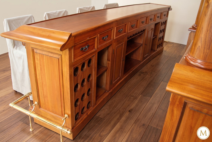 12ft Natural Mahogany Classic Mahogany Pub Bar