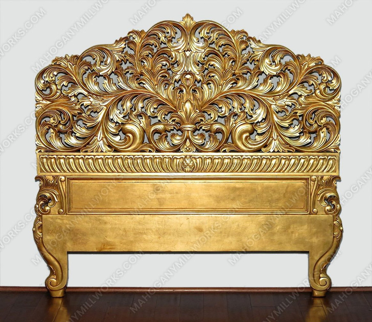 Gold Leaf Rococo Queen Headboard