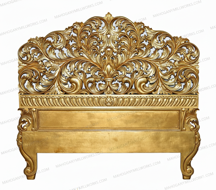Gold Leaf Rococo Queen Headboard