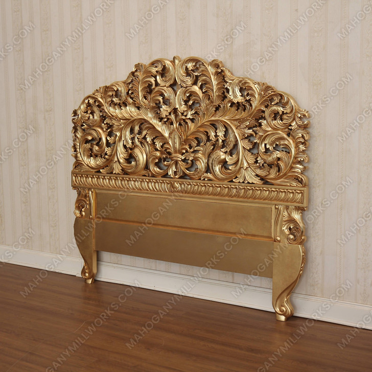 Gold Leaf Rococo Queen Headboard