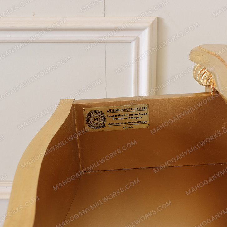 Gold Leaf French Style Nightstand Side Table