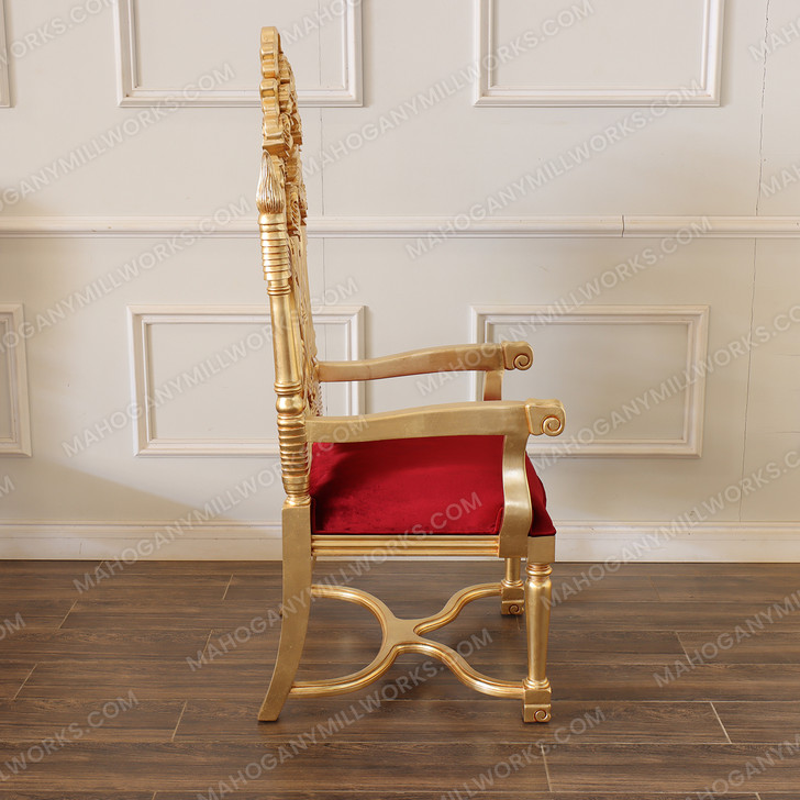 Large Gold Leaf Rococo Occasional Accent Chair