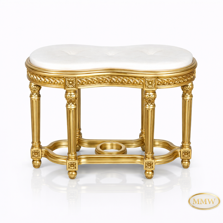 Gold Leaf Marble Top Occasional Table