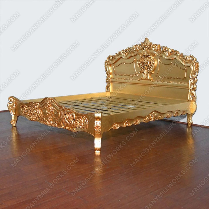 3-pc Gold Leaf Rococo Bedroom Set