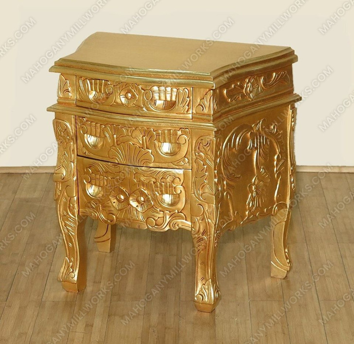 3-pc Gold Leaf Rococo Bedroom Set (Queen)