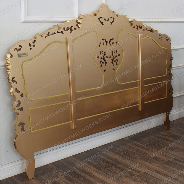 Gold Leaf Rococo Panel Bed (King)
