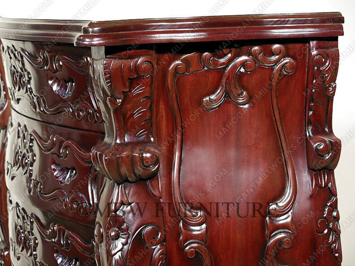 Cherry French Rococo 6-Drawer Chest of Drawers