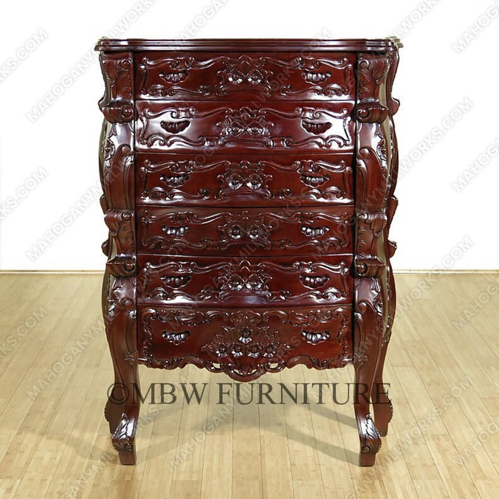 Cherry French Rococo 6-Drawer Chest of Drawers