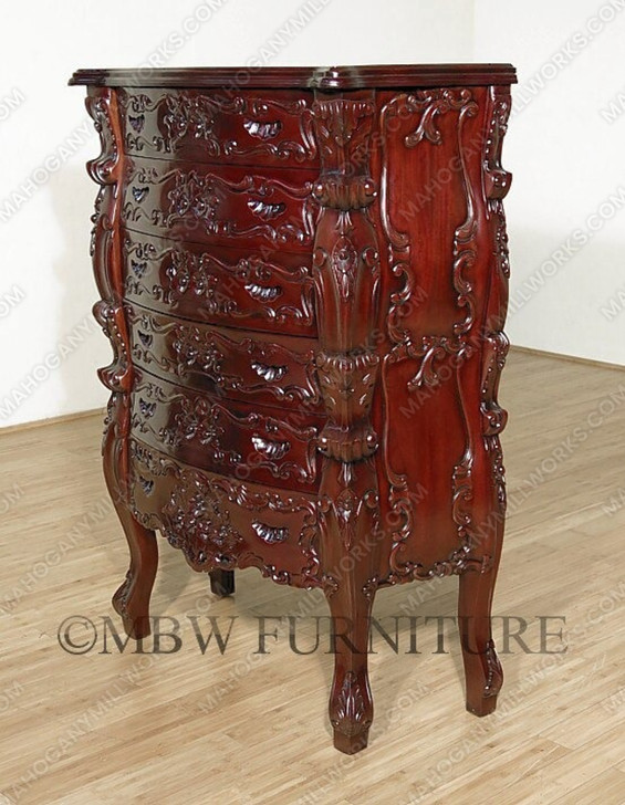 Cherry French Rococo 6-Drawer Chest of Drawers