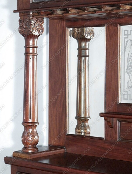 8ft Mahogany Victorian Marble Top Home Bar