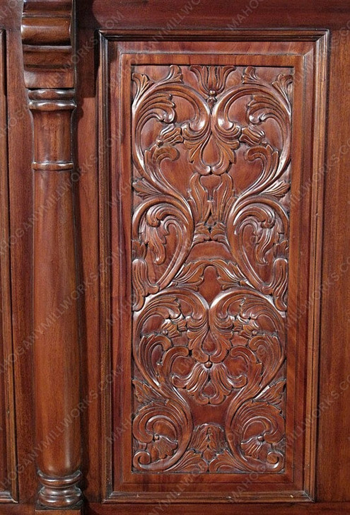 8ft Mahogany Victorian Marble Top Home Bar