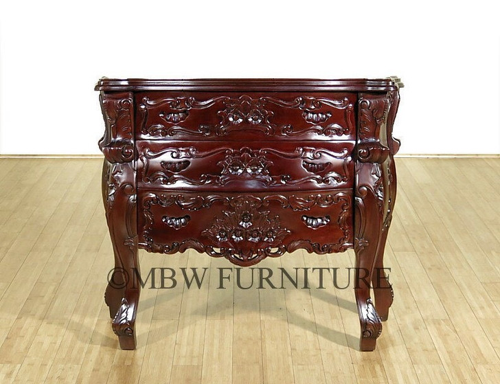 Cherry Rococo 3 Drawer Chest Dresser