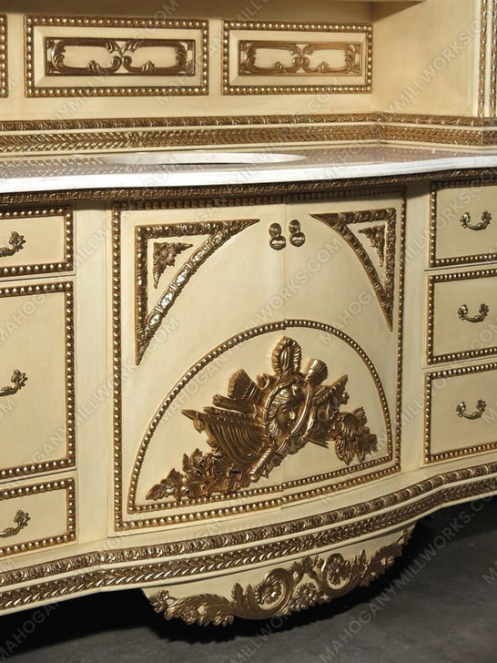 Antique Cream Bathroom Vanity Washstand w/ Medicine Cabinet