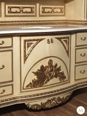 Antique Cream Bathroom Vanity Washstand w/ Medicine Cabinet