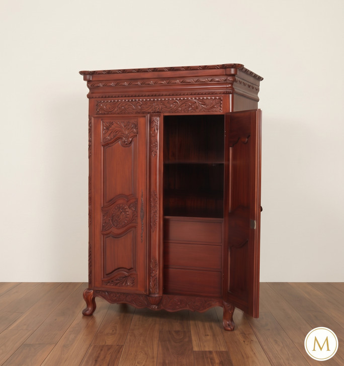Louis XV Mahogany/Light Cherry Armoire