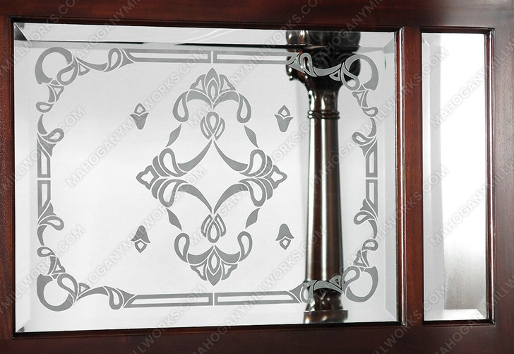 7ft Dark Mahogany Canopy Pub Bar w/ Stained Glass