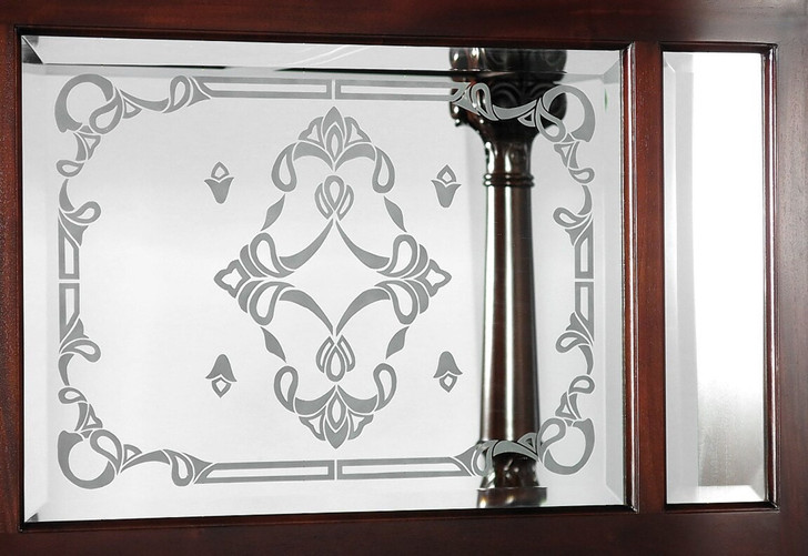 7ft Dark Mahogany Canopy Pub Bar w/ Stained Glass
