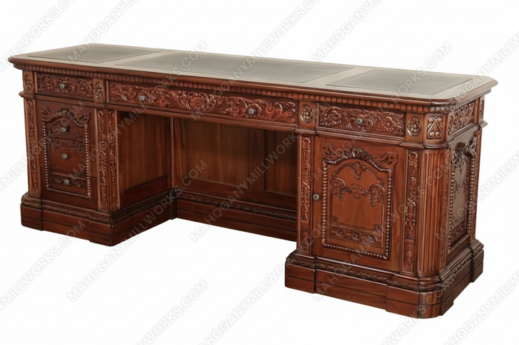 7ft Honey Walnut Presidential Resolute Office Credenza