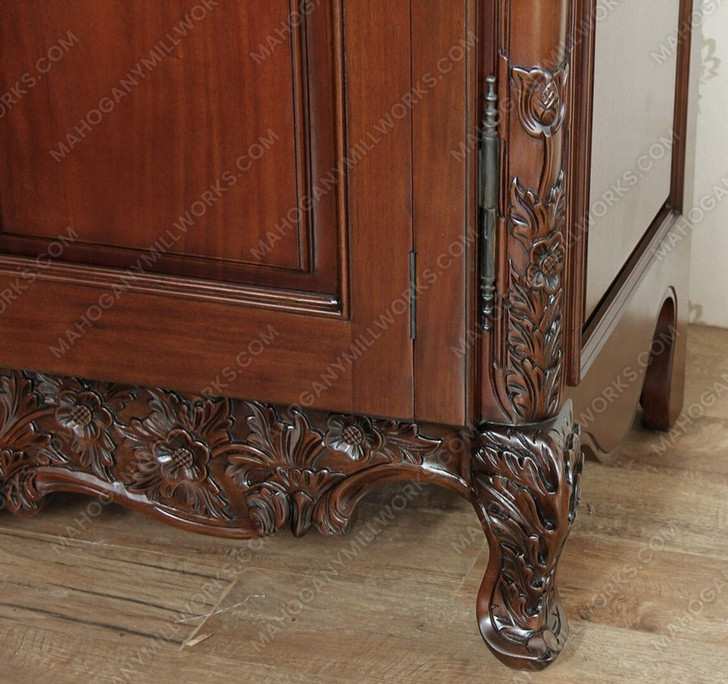 Solid Mahogany French Rococo 2 Door Cabinet