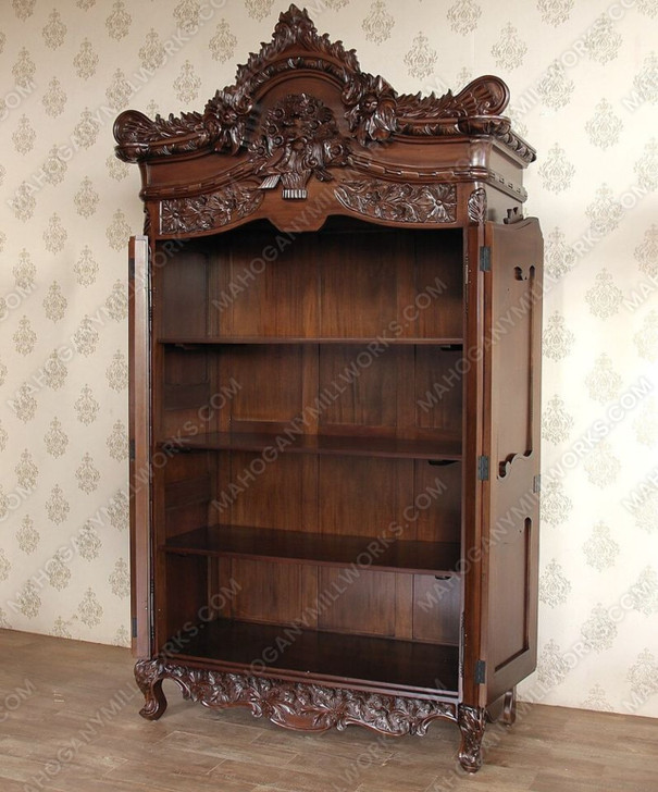 Solid Mahogany French Rococo 2 Door Cabinet